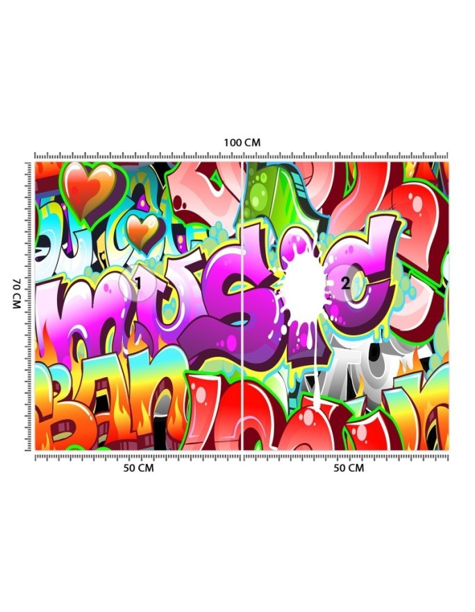 Nowoczesne fototapety - Kolorowe graffiti napisy | FEEBY
