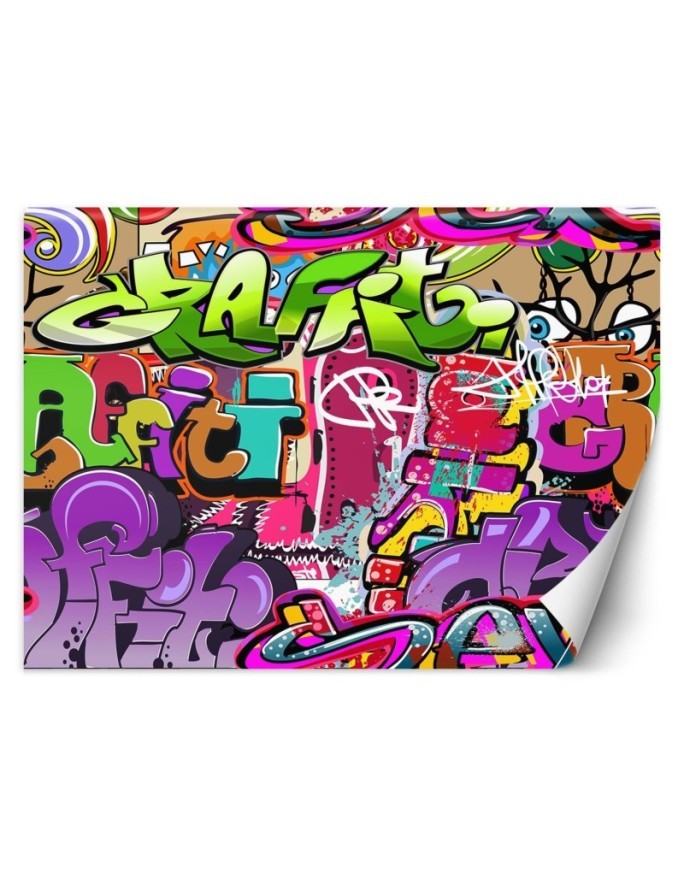 Fototapeta - Graffiti art w neonowych kolorach street art | FEEBY