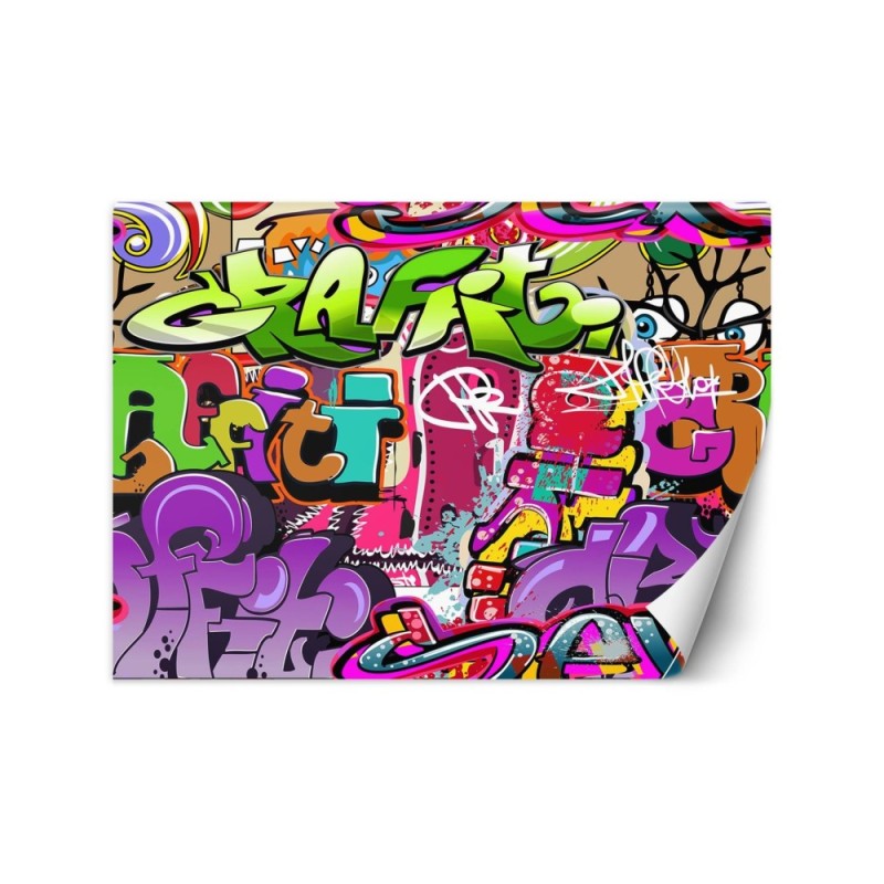 Fototapeta - Graffiti art w neonowych kolorach street art | FEEBY