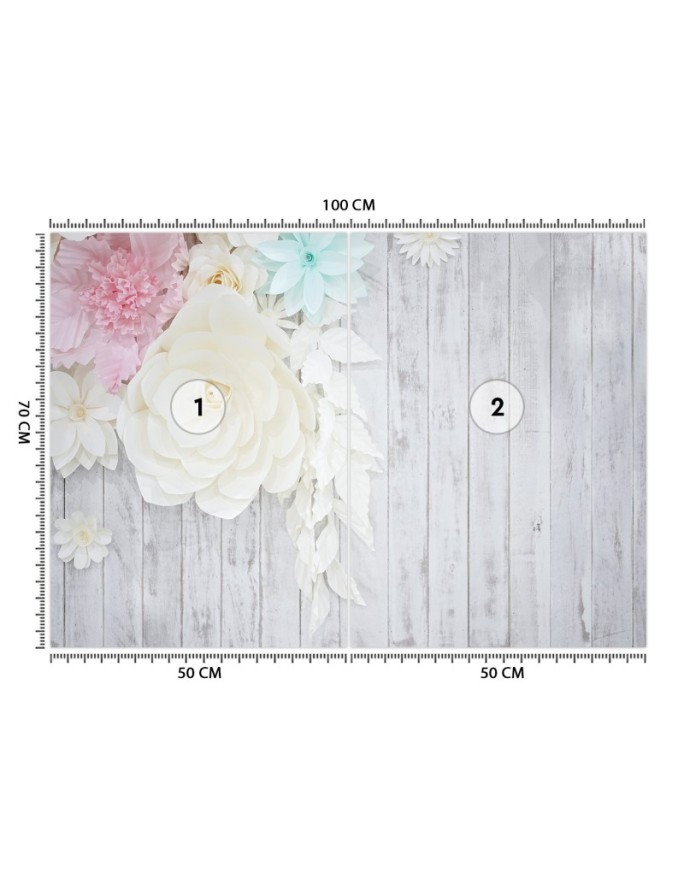 Modern wall murals - Wood and flowers | FEEBY