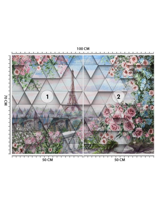 Unique wall murals - Eiffel Tower in spring | FEEBY