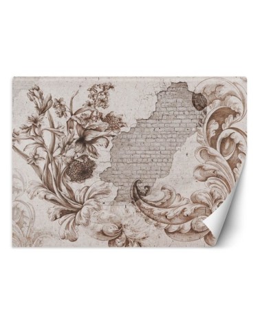 Wallpaper - Floristic fresco on old wall | FEEBY