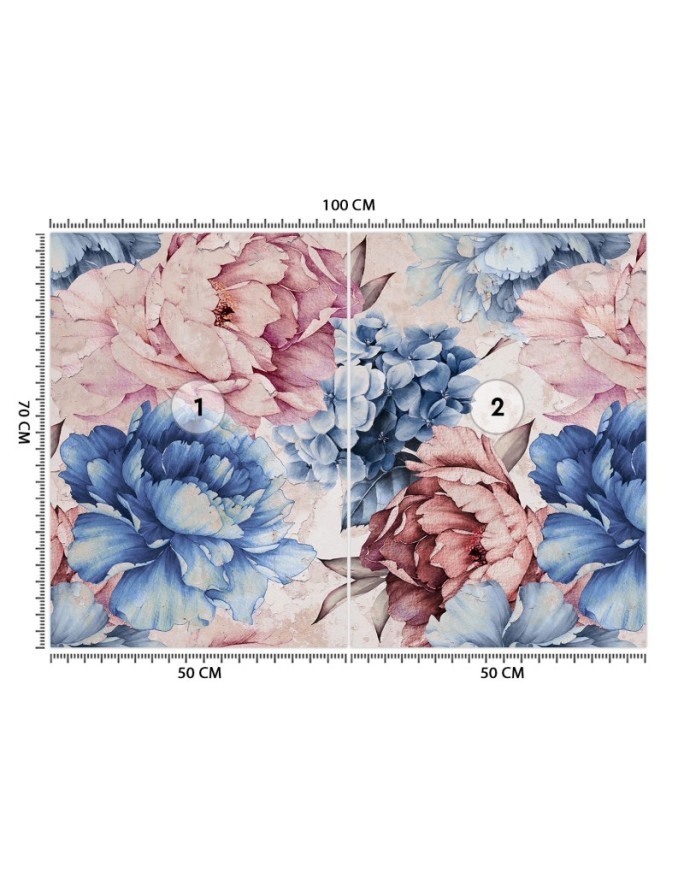 Stylowe fototapety - Piwonie 3D pastelowa akwarela | FEEBY