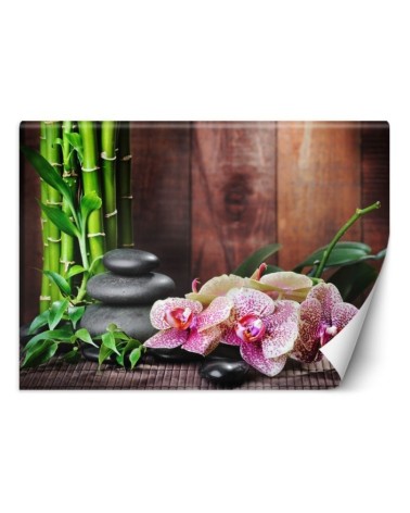 Spa Wallpaper - Orchid bamboo stones | FEEBY