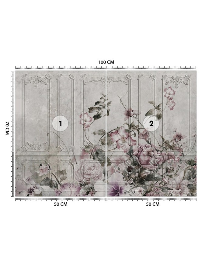 Nowoczesne fototapety - Kwiaty róże fresk vintage | FEEBY