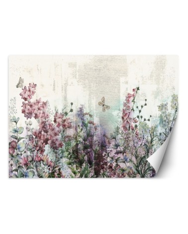 Wall murals - Meadow Flowers Plants Butterflies | FEEBY