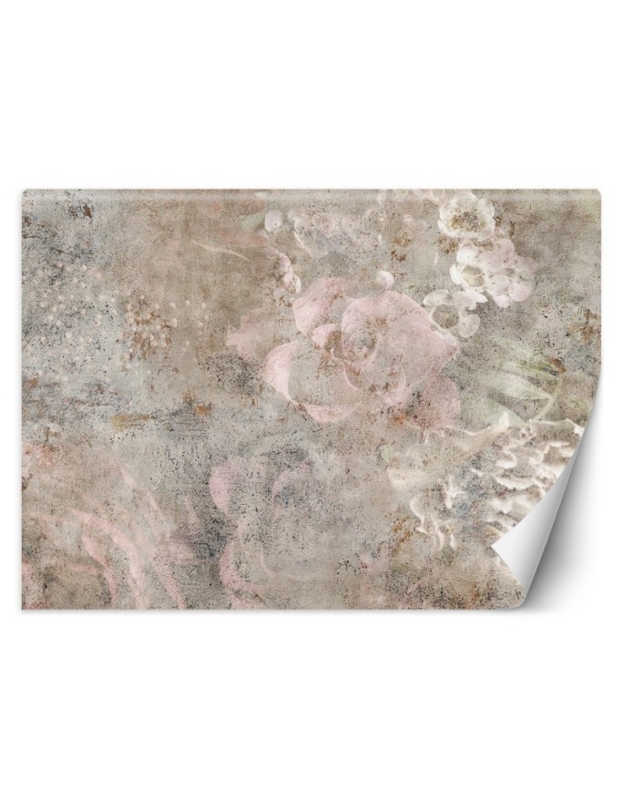 Oryginalne fototapety na ścianę - Beton kwiat róży boho | FEEBY