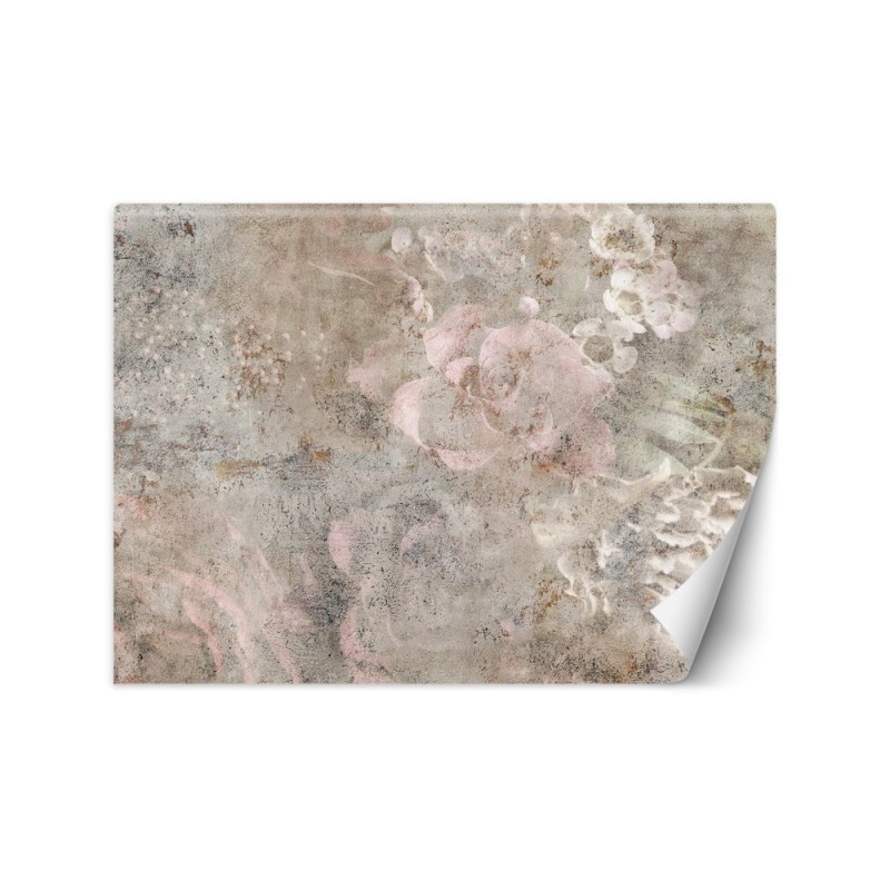 Oryginalne fototapety na ścianę - Beton kwiat róży boho | FEEBY