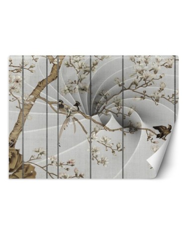 Exclusive wall mural - Birds on a branch 3D | FEEBY