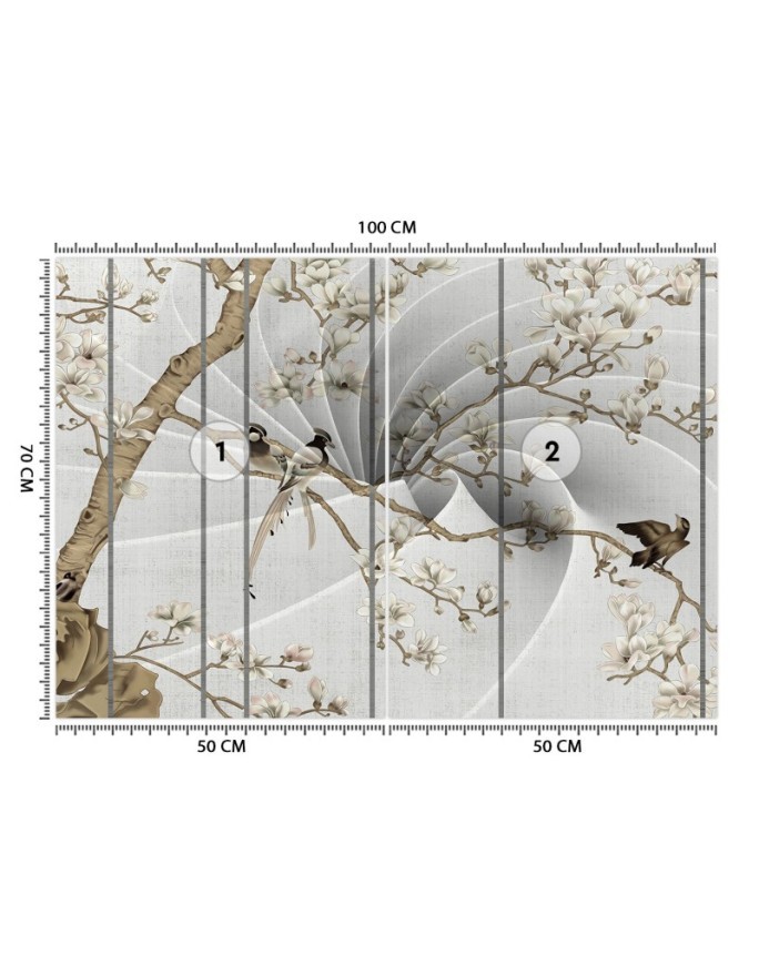 Unikalne fototapety - Ptaki na gałęzi 3D | FEEBY
