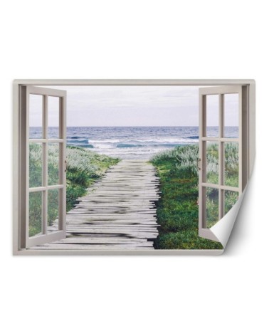The most fashionable wall murals - Window sea beach pier | FEEBY