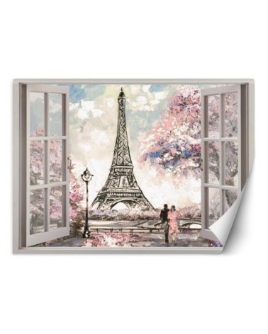 The most fashionable wall murals - Window with view of the Eiffel Tower | FEEBY