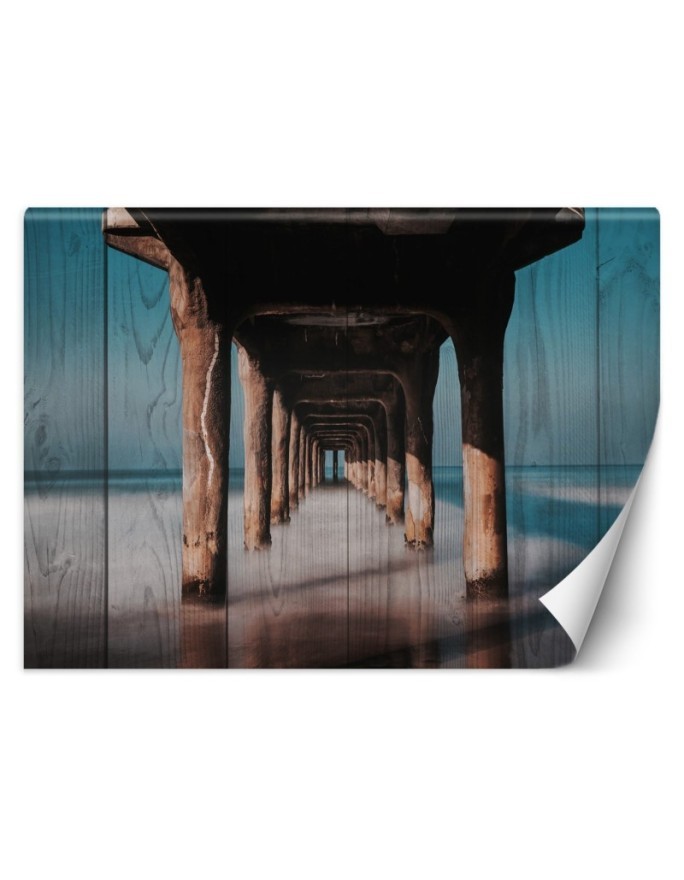 Oryginalne fototapety - Tunel drewniany pod molo | FEEBY