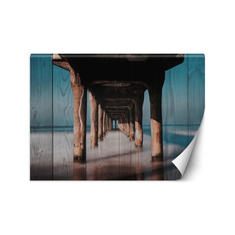 Oryginalne fototapety - Tunel drewniany pod molo | FEEBY