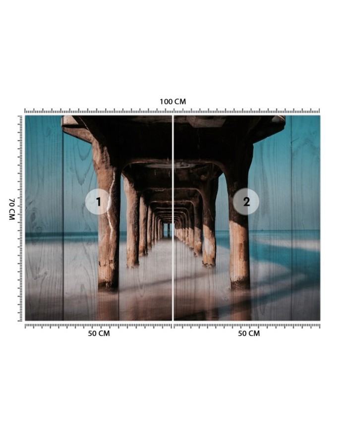 Oryginalne fototapety - Tunel drewniany pod molo | FEEBY