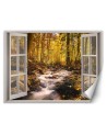 The most fashionable Wallpapers - Window view forest mountain stream | FEEBY