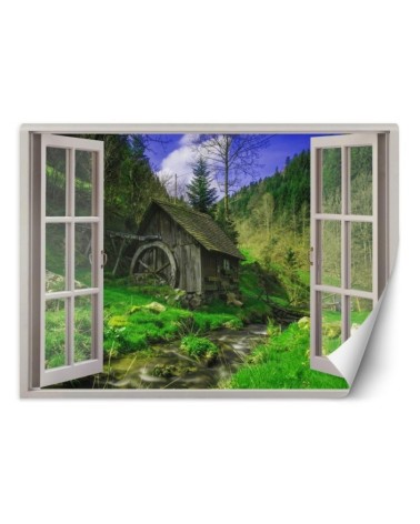 The most fashionable Wallpapers - View from the window cottage mountain stream | FEEBY
