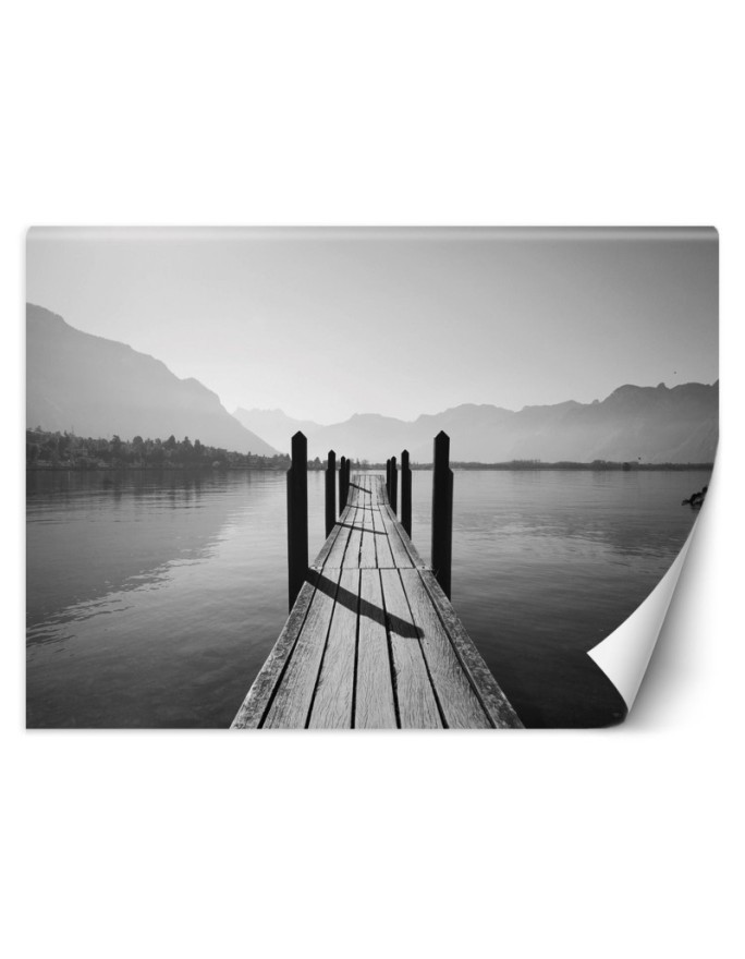 Stylowe fototapety - Jezioro góry we mgle krajobraz | FEEBY