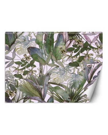 Exotic Wallpapers - Monstera and tropical leaves in pastels | FEEBY