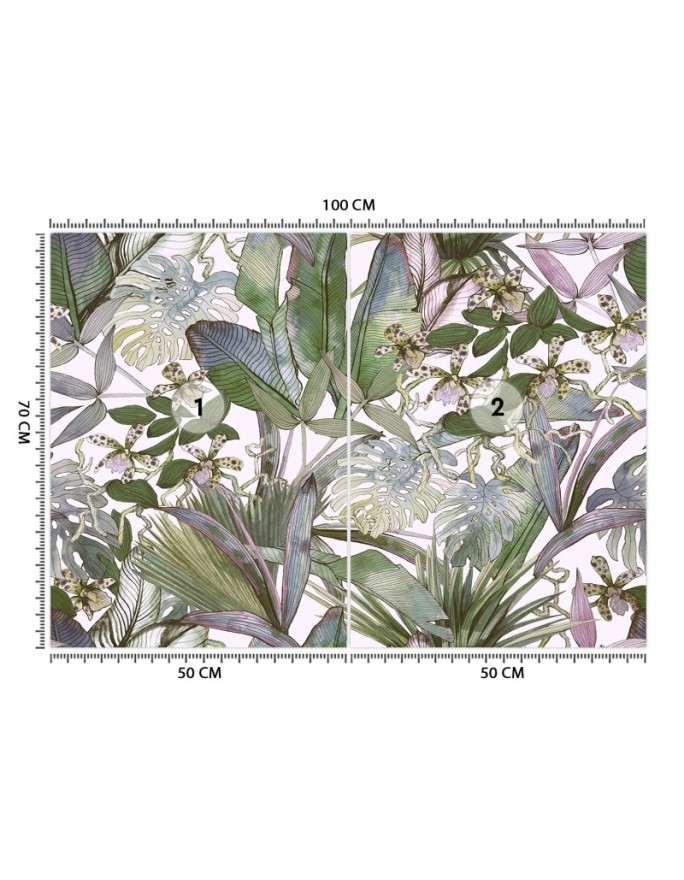 Egzotyczne fototapety - Monstera i tropikalne liście w pastelach | FEEBY