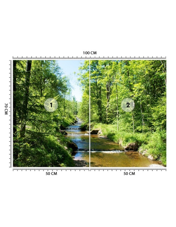 Inspirujące fototapety - Górski potok las natura | FEEBY