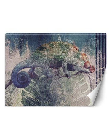 Exclusive wall murals - Chameleon on a branch in the jungle | FEEBY