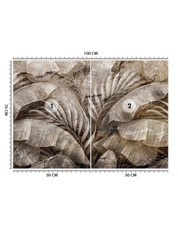 Designerskie fototapety - Tropikalne liście tekstura beton | FEEBY