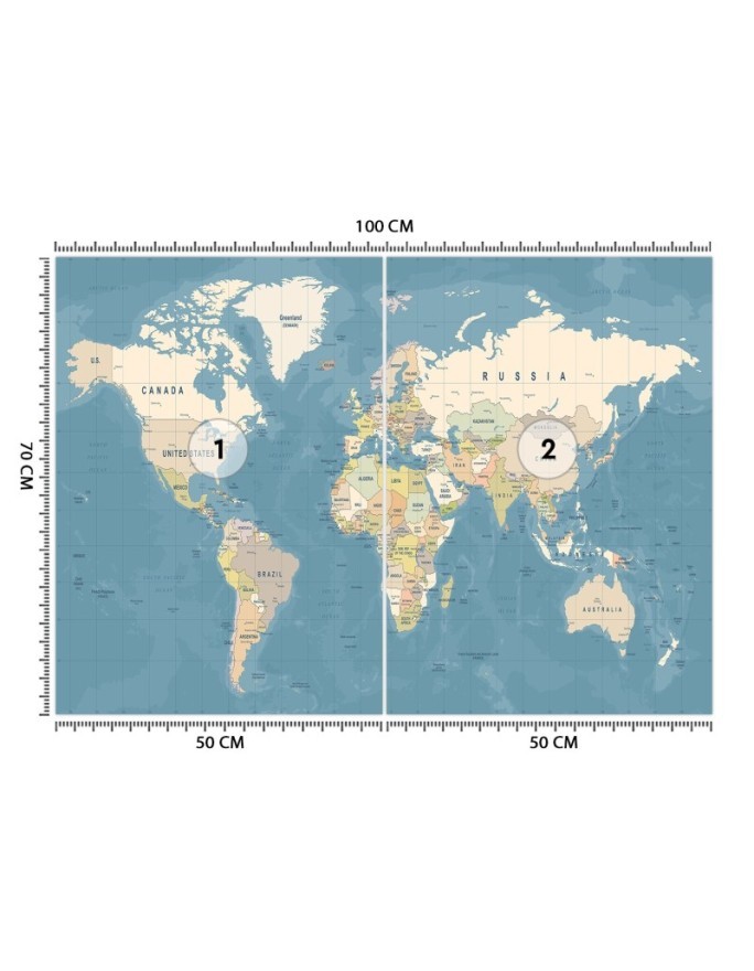 Fototapety dla dzieci - Mapa polityczna świata | FEEBY