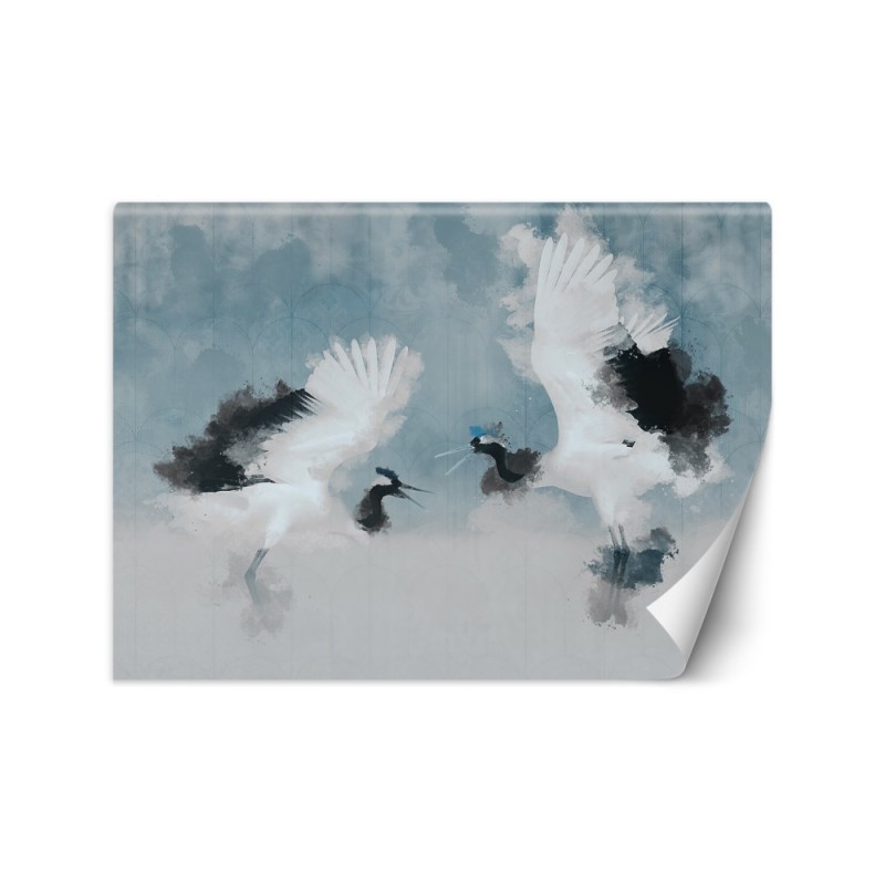 Fototapety z motywem natury - Dwie czaple abstrakcja | FEEBY