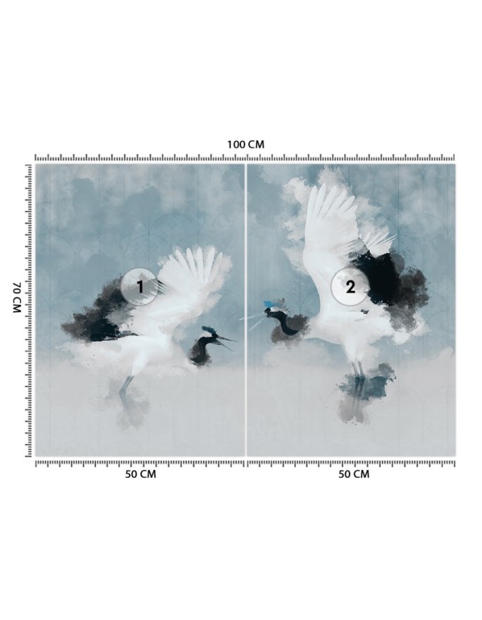 Fototapety z motywem natury - Dwie czaple abstrakcja | FEEBY