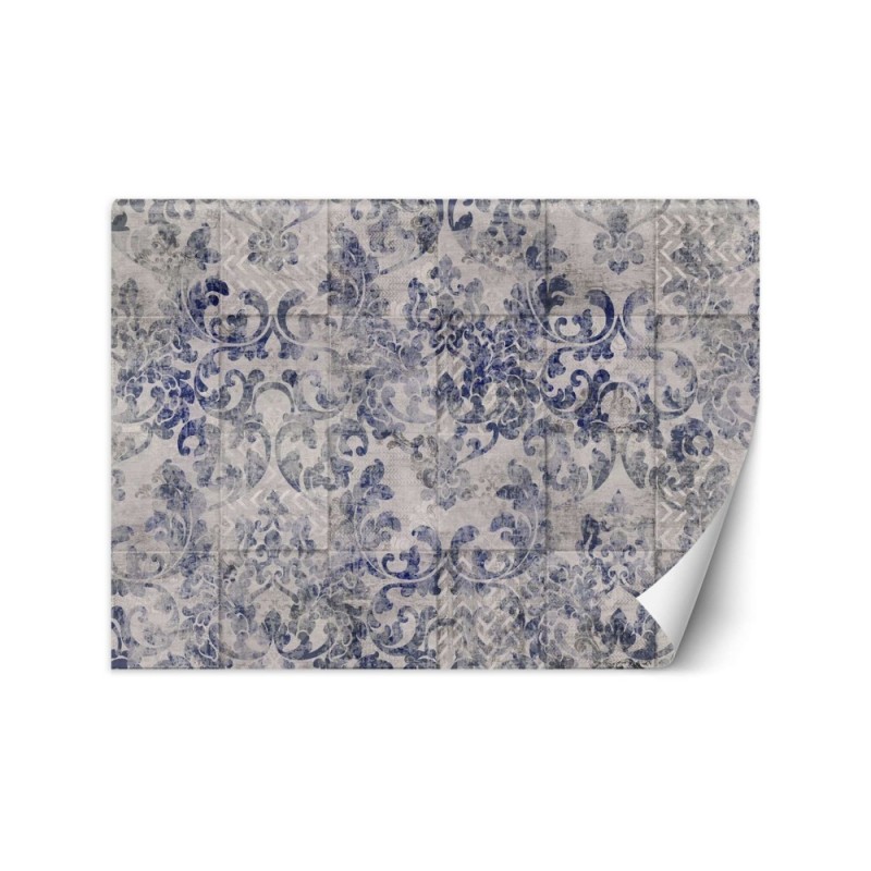 Stylowe fototapety - Kafelki portugalskie w tle niebieski ornament | FEEBY