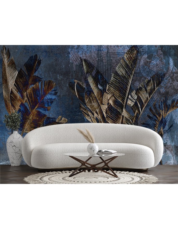 Exotic Wallpapers - Banana Leafs Yellow Blue | FEEBY