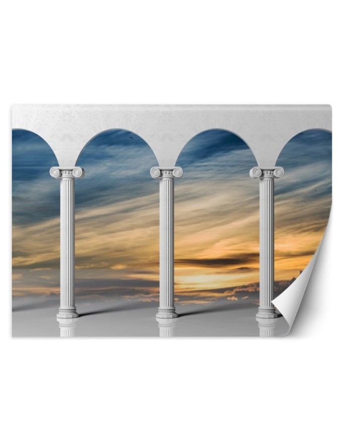 Depth effect wall mural - Columns with sky view | FEEBY