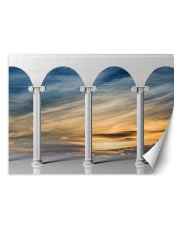 Depth effect wall mural - Columns with sky view | FEEBY