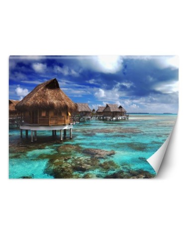Fototapety do salonu - Domek błękitna plaża tropikalna | FEEBY