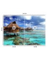 Fototapety do salonu - Domek błękitna plaża tropikalna | FEEBY
