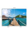 Piękne fototapety - Tropikalna plaża wyspa palmy | FEEBY