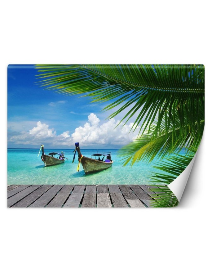 Unique wall murals - Tropical beach palm trees nature | FEEBY