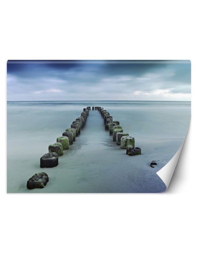 Fototapeta do salonu - Falochrony morze plaża niebo | FEEBY