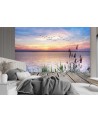 Beautiful wall murals for the living room - Sunset at the lake | FEEBY