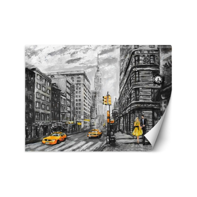 Inspirujące fototapety do salonu - Nowy Jork taxi | FEEBY