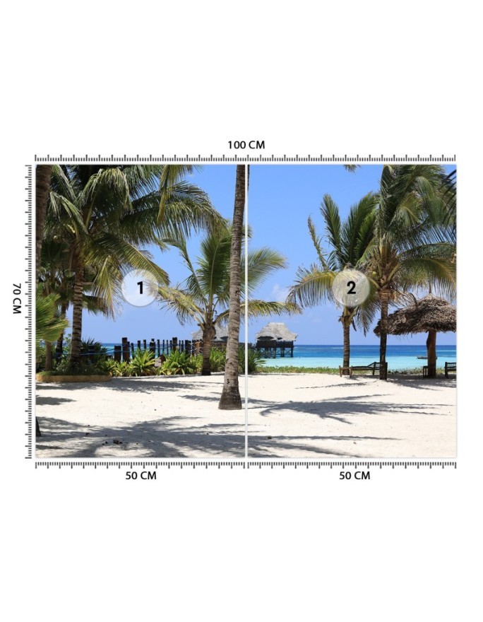 Unikalne fototapety do salonu - Palmy rajska plaża | FEEBY