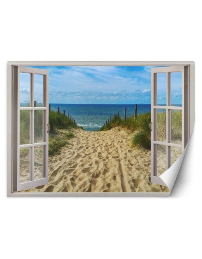 Najmodniejsze fototapety - Okno morze plaża niebo | FEEBY