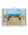 Najmodniejsze fototapety - Okno morze plaża niebo | FEEBY