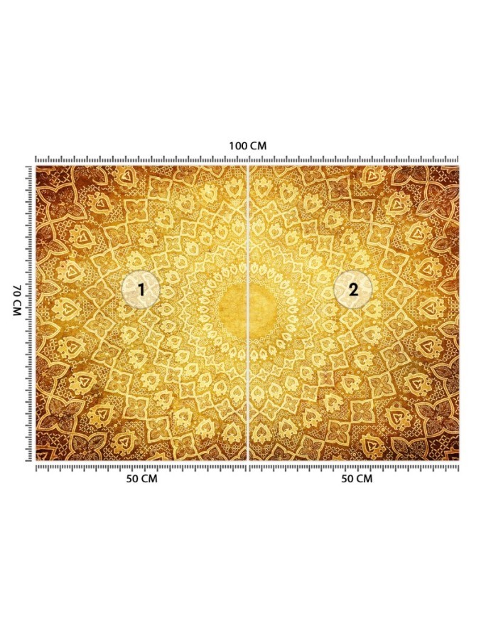 Nowoczesne fototapety do salonu - Orientalna złota mandala | FEEBY