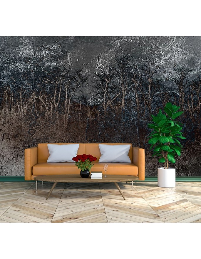 Elegant wall mural for the living room - Trees concrete structure | FEEBY