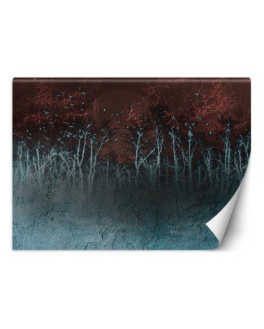 Unique wall murals for living room - Trees concrete imitation | FEEBY