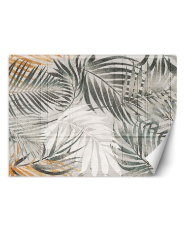 Exotic wall murals for the living room - Tropical palm leaves | FEEBY