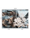 Fototapeta - Niebieska twarz mężczyzny mural na cegle | FEEBY