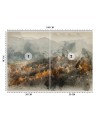 Wyjątkowe fototapety - Jesienny las we mgle abstrakcja watercolor | FEEBY